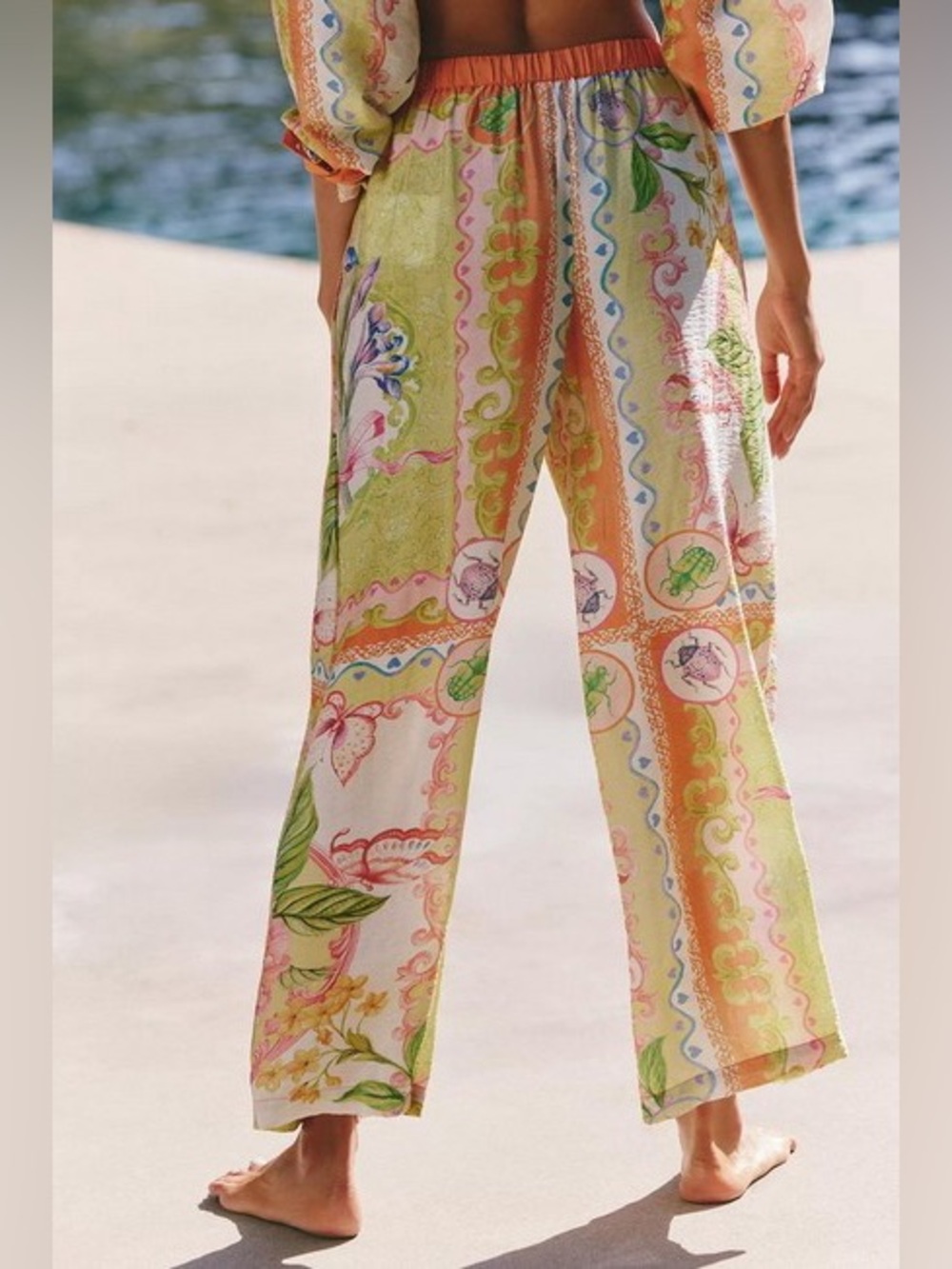 CELANDINE Printed Sheer Pants Size S NWOT - Picture 2 of 8
